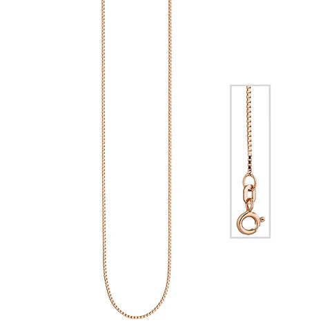 Colfem Venezianerkette 925 Silber, rotgold vergoldet, 42 cm, Unisex - Bild 1