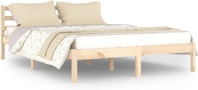 vidaXL Massivholzbett aus Kiefer in Braun, B/T/H: 140 x 200 x 145,5 cm - Bild 1