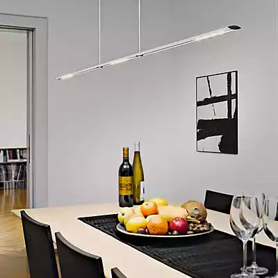 Baltensweiler Let D LED Pendelleuchte in Silber, Aluminium eloxiert, Warmweiß, Länge: 140 cm - Bild 1