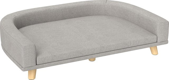 PawHut Hundesofa Grau mit Kissen und Kiefernholzbeinen, B/T/H: 98 x 67 x 25 cm - Bild 1