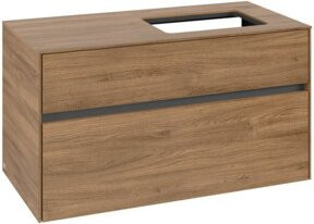 V&B Waschtischunterschrank Collaro in Kansas Oak mit Waschbeckenanschluss rechts, B/T/H: 100 x 54,8 x 50 cm - Bild 1