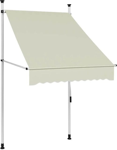 Furnicato Einziehbare Markise Handbetrieben aus Polyester in Creme, Breite: 100 cm - Bild 1