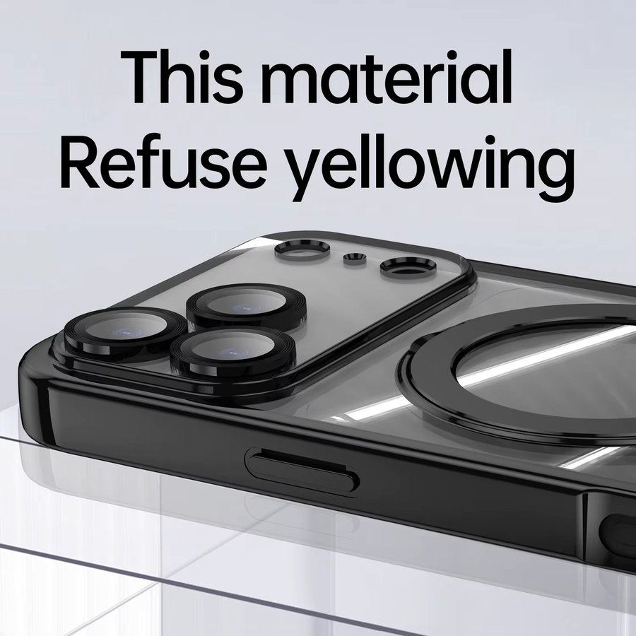 Magnetische Saugnapf-Telefonhülle mit Drehhalterung für iPhone 17 16 15 14 Pro Max, hochtransparente galvanisierte Schutzhülle in Blau - Bild 4