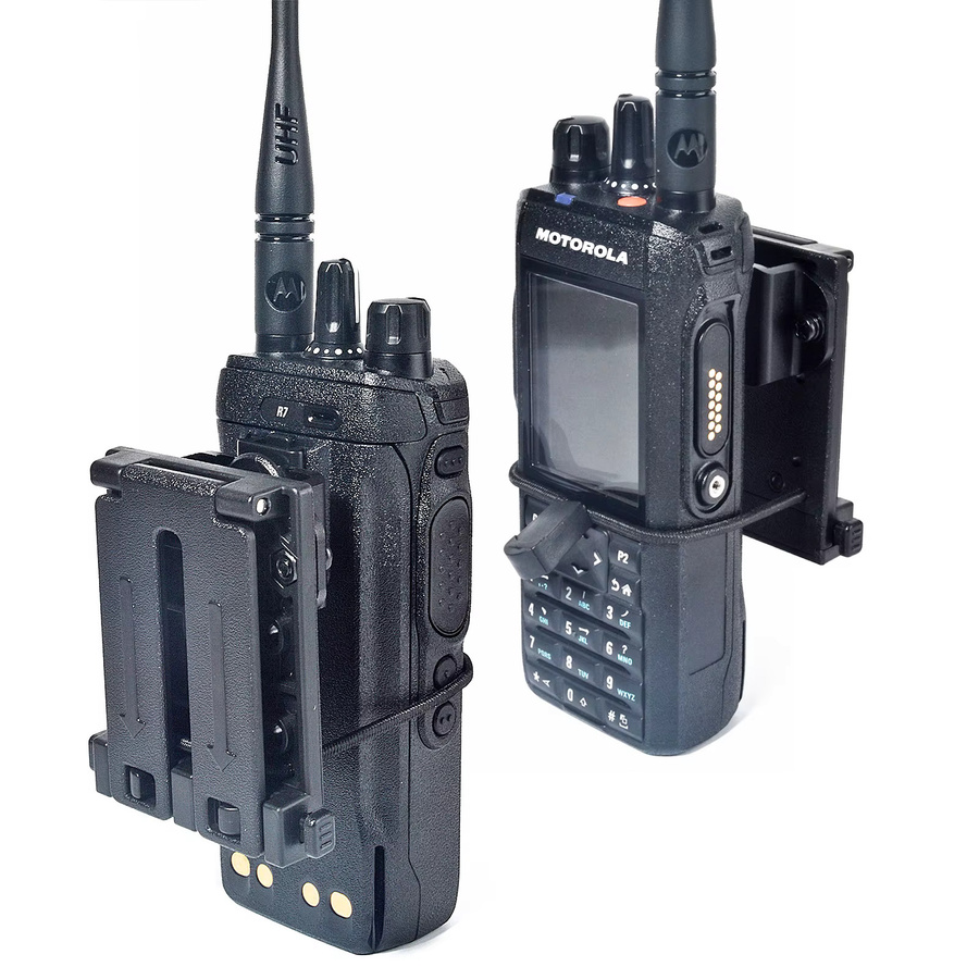 RUNUPTOP Taktisches Walkie-Talkie-Holster mit Gürtelclip und Molle-System, Schwarz - Bild 3