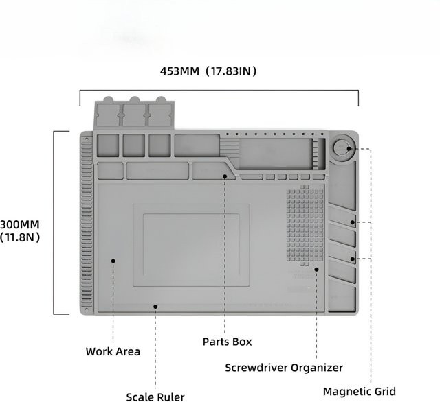 EQZ Silikon-Lötpad S-160 Blau Magnetische Wärmeisolierungsmatte für Schweißstationen und Reparaturen - Bild 1