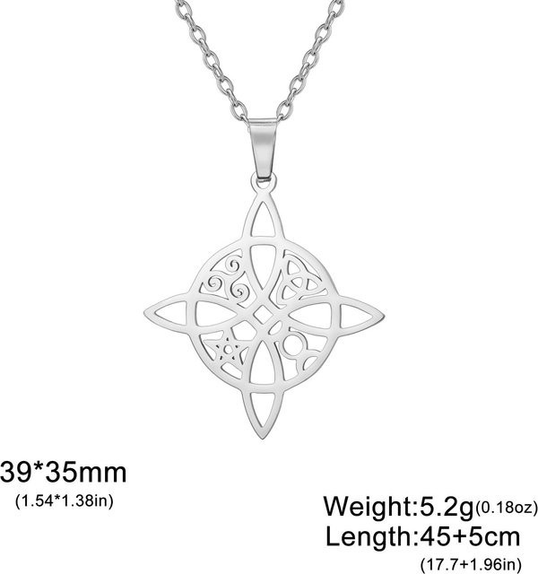 Rui Di Halskette, Doppel-Amulett, Edelstahl, 45 cm, Unisex, weiß - Bild 1