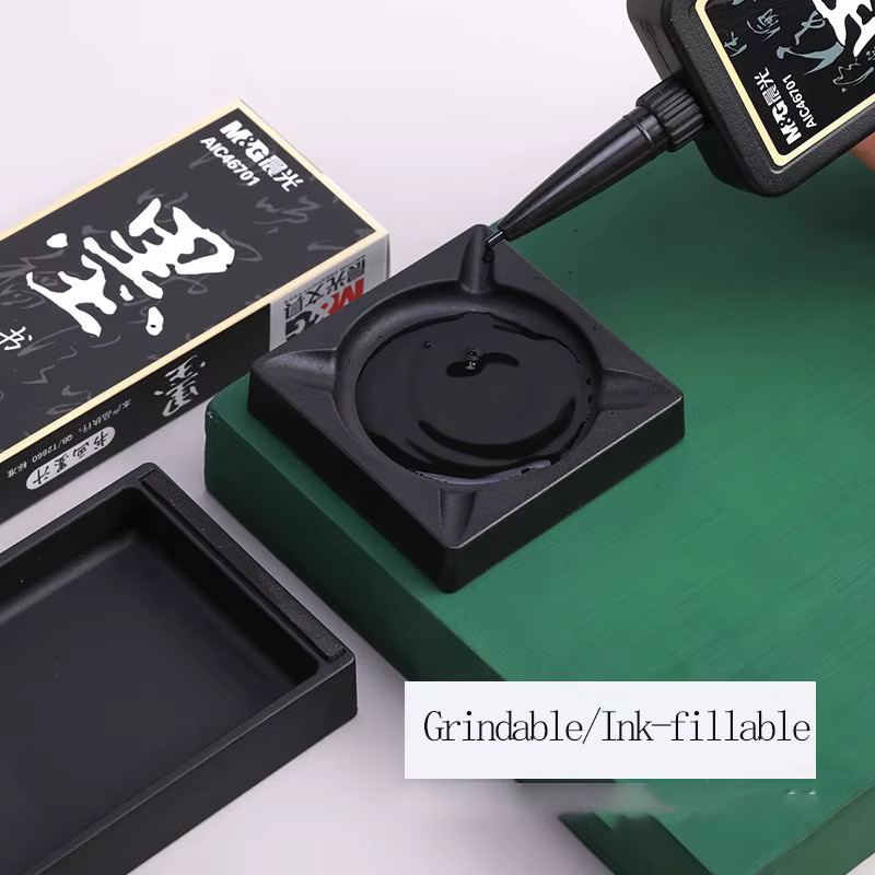 M&G Kalligraphie-Tintenfass- und Tintenstein-Tablett in Schwarz für Erwachsene - Bild 3