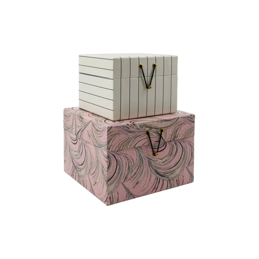House Doctor Aufbewahrungsboxen Keep Set aus 2 Stück in Rosa und Sand aus Papier - Bild 1