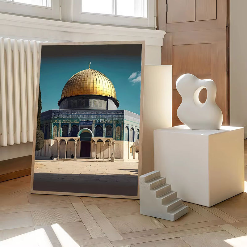 Potdemiel Al Aqsa Moschee Leinwand Wandbild Mehrfarbig Orientalische Kunst Dekoration im Hochformat - Bild 6