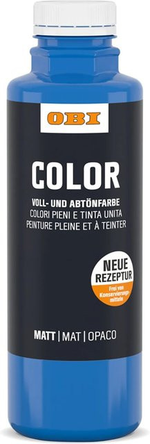 OBI Color Voll- und Abtönfarbe Capriblau, wasserbasierte Dispersionsfarbe, 500 ml - Bild 1