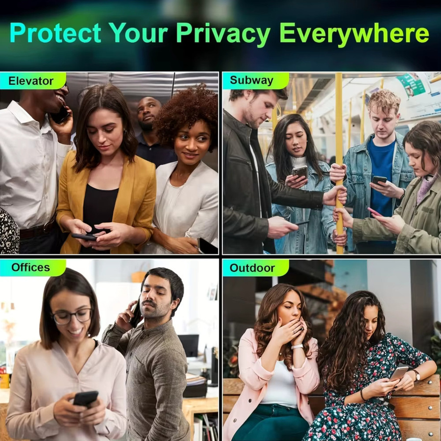 NNBILI Sichtschutz-Displayschutzfolie aus Anti-Spionage-Glas für iPhone 17 Pro Max, iPhone 16, 15, 14, 13, 12, 11 Pro Max, transparent - Bild 6