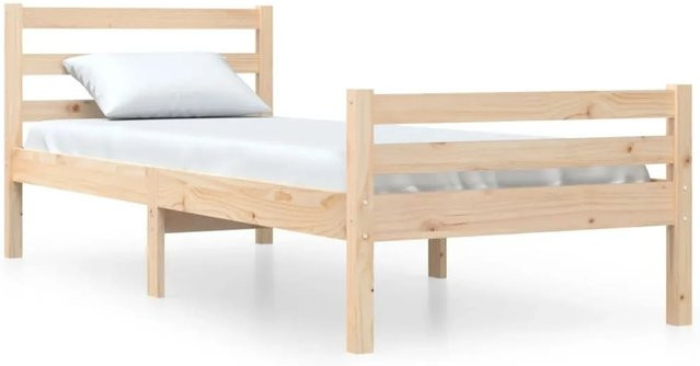 vidaXL Massivholzbett aus Kiefernholz in Braun, B/T: 100 x 200 cm - Bild 1