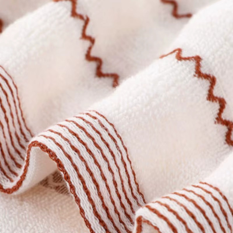 Inyahome Handtuch-Set aus Baumwolle, braun gestreift, weich und saugfähig - Bild 2