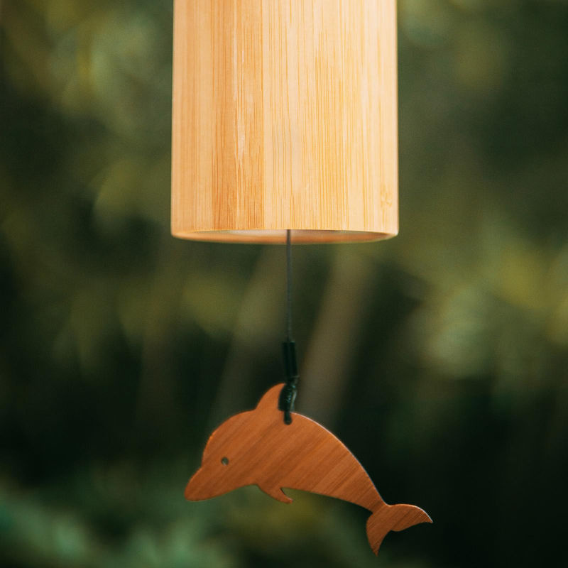 Tooarts Bambus-Windspiel G-Chord in Beige für Garten und Terrasse - Bild 6