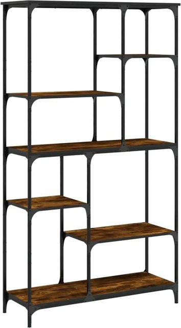 vidaXL Bücherregal im Industrie-Stil aus Holzwerkstoff und Stahl, Räuchereiche, Braun, B/T/H: 99 x 35,5 x 176 cm - Bild 1