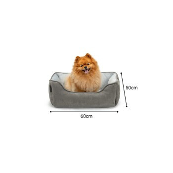 Lionto 2-in-1 Hundebett und Hundekissen in Microfaser, Größe S, Farben: Schwarz, Grau, Braun, Beige - Bild 2
