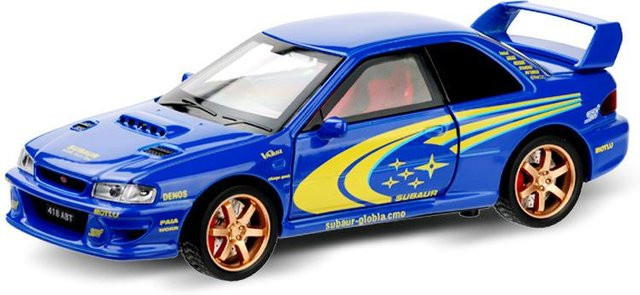 Fourall- Model Cars Subaru Impreza Rallye Rennmodell, 1:32, blau, mit Licht und Sound - Bild 1