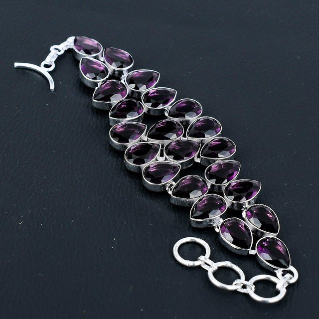 Armband 925 Silber, Amethyst, Unisex - Bild 1