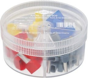 Knipex 97 99 909 Sortimentsboxen mit 45 Twin-Aderendhülsen, 4-teilig, mehrfarbig - Bild 1
