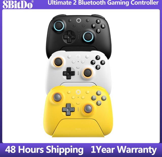8BitDo Ultimate 2 Bluetooth-Controller in Weiß für Nintendo Switch und PC mit TMR-Joystick und Hall-Effekt-Trigger - Bild 1