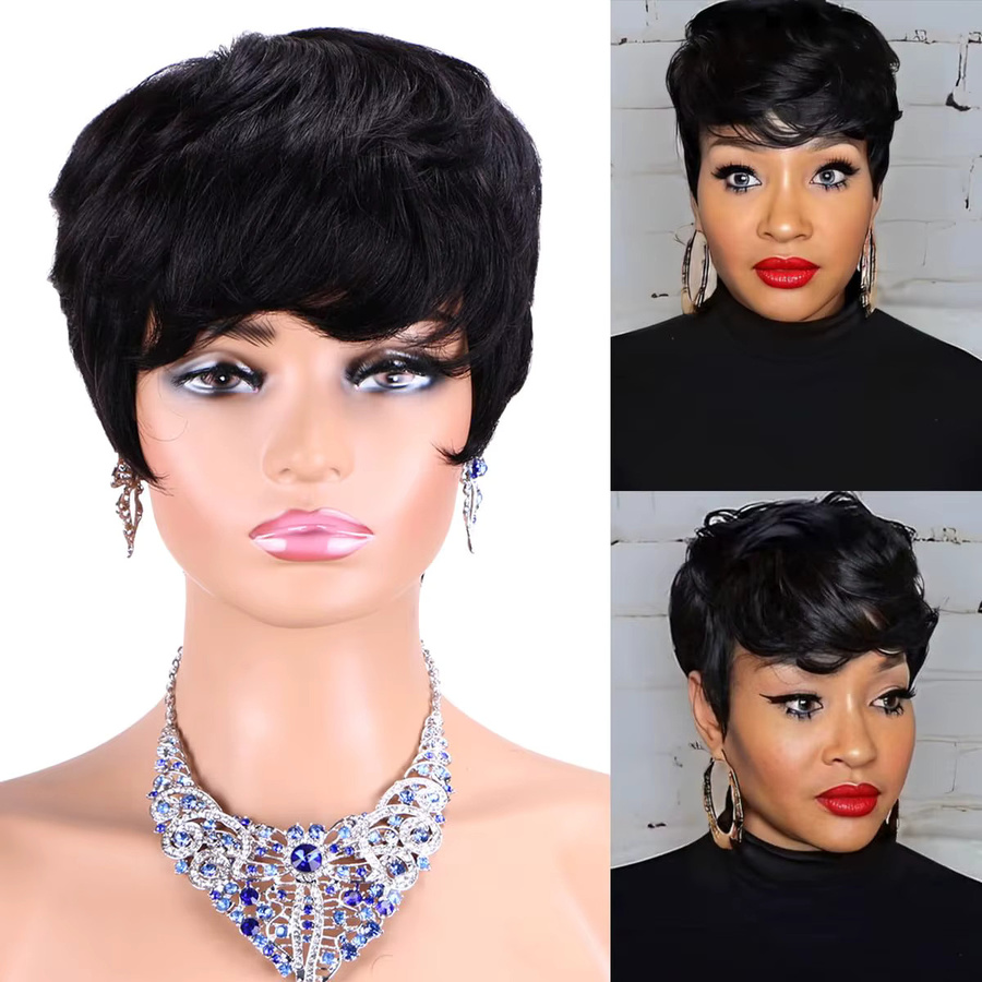 Lolely Dream Pixie Cut Perücke, Echthaar, kurzer Bob mit Pony, Damen - Bild 3
