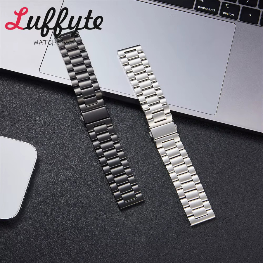 luffyte Uhrenarmband Edelstahl, Silber, Herren, 20 mm, 22 mm - Bild 1