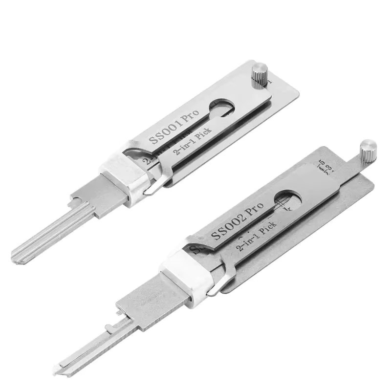 Lishi 2-in-1 Schlosserwerkzeug Master Key Decoder SS001 SS002 in Silber zum Öffnen von Yale Schlössern - Bild 1