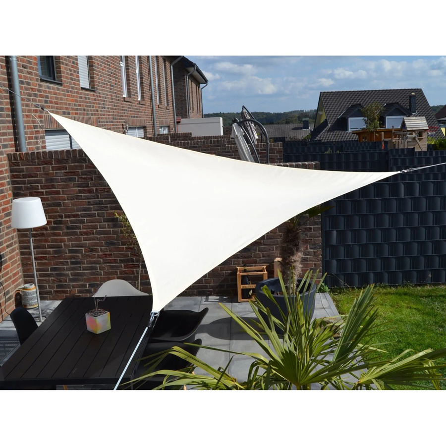 PEDDY SHIELD Dreiecksonnensegel aus HDPE in Cremeweiß B/T/H: 300 x 300 x 300 cm - Bild 2