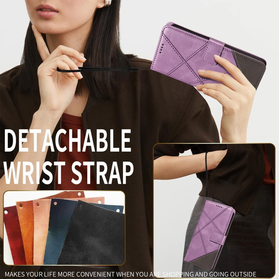 Magnetische Klappbörse Lederhülle für Samsung Galaxy A55 A35 A25 A15 A05 A05s in Lila - Bild 4
