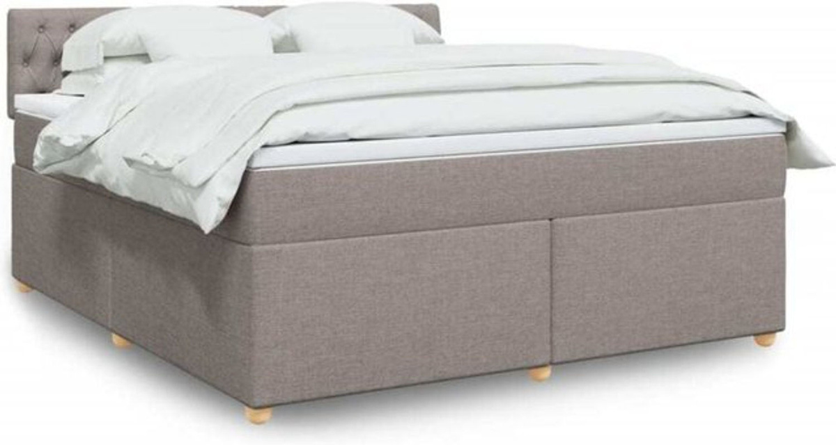 Vidaxl Boxspringbett mit Matratze in Taupe Meliert aus Stoff, B/T: 180 x 200 cm - Bild 1