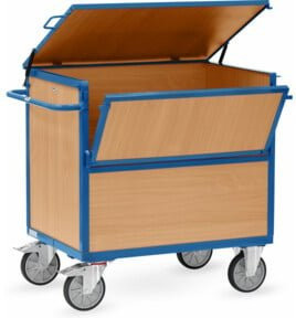 Fetra Holzkastenwagen 2852 mit TPE-Reifen und 600kg Tragkraft in Blau - Bild 1