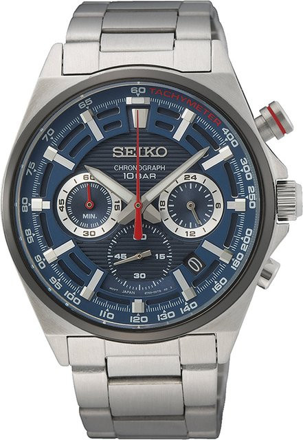 Seiko Chronograph, Quarz, Edelstahl, Blau, 41 mm, Herren - Bild 1