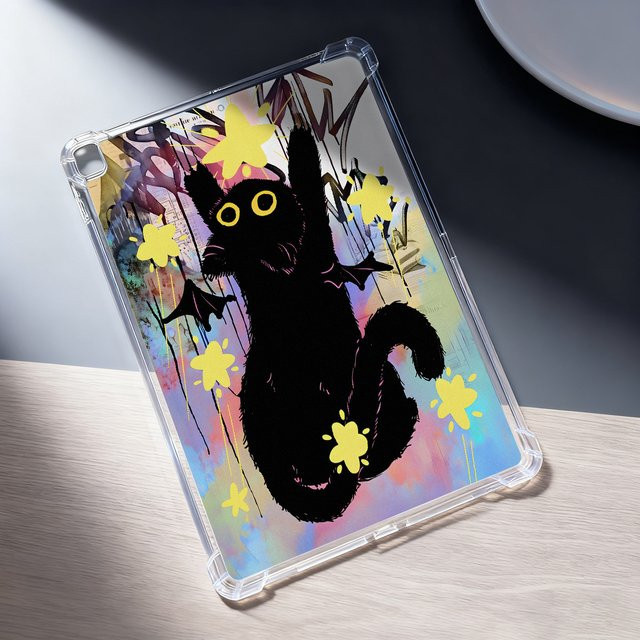 Silikon Schutzhülle mit Katzenmotiv für Samsung Galaxy Tab S9 FE Plus, S7 FE, S8 Plus, S6 Lite und Tab A9 Plus in Multicolour - Bild 1