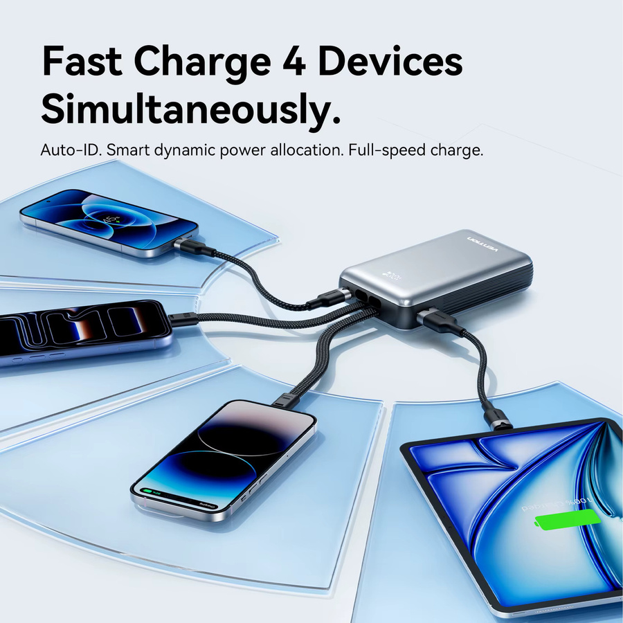 Vention Powerbank mit 20000mAh und 35W PD Schnellladung in Grau - Bild 3