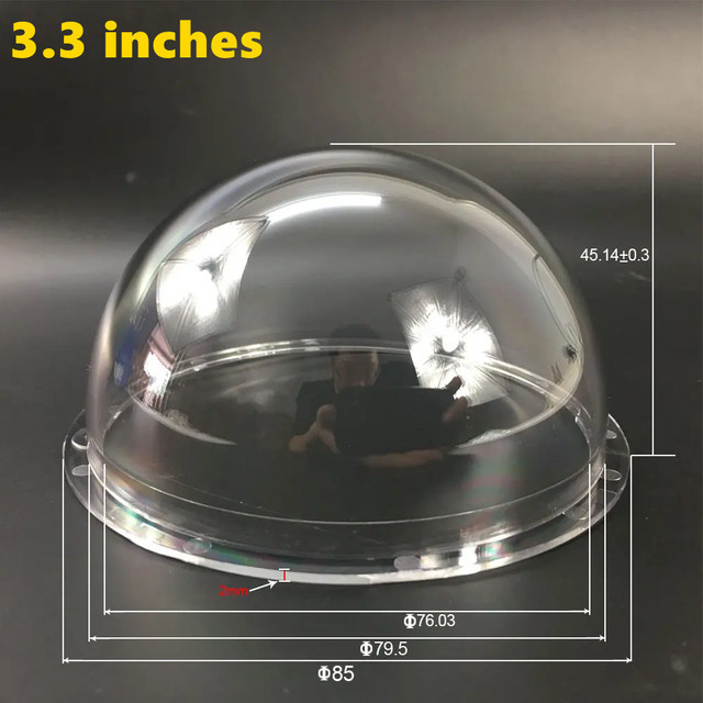 Klares Acryl Dome Gehäuse für Hikvision und Dahua CCTV Kameras, 3,3 Zoll, Transparent - Bild 1