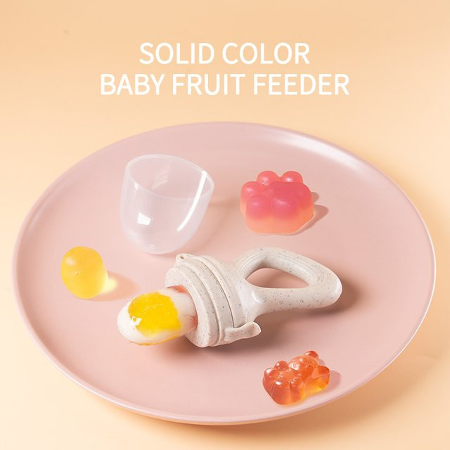 BPA-freier Silikon Baby Obst Feeder in Weiß zur Beikostergänzung und zum Training - Bild 1