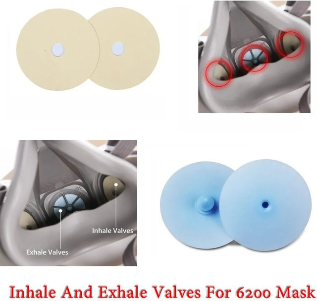 ELESESAFE Ein- und Ausatemventile aus Silica Gel für Atemschutzmasken 6200 6800 6893 7502 6889 Ersatzset - Bild 1