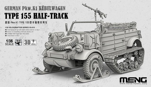 MENG Models German Pkw.K1 Kübelwagen Type 155 Half-Track, ab 14 Jahren - Bild 1