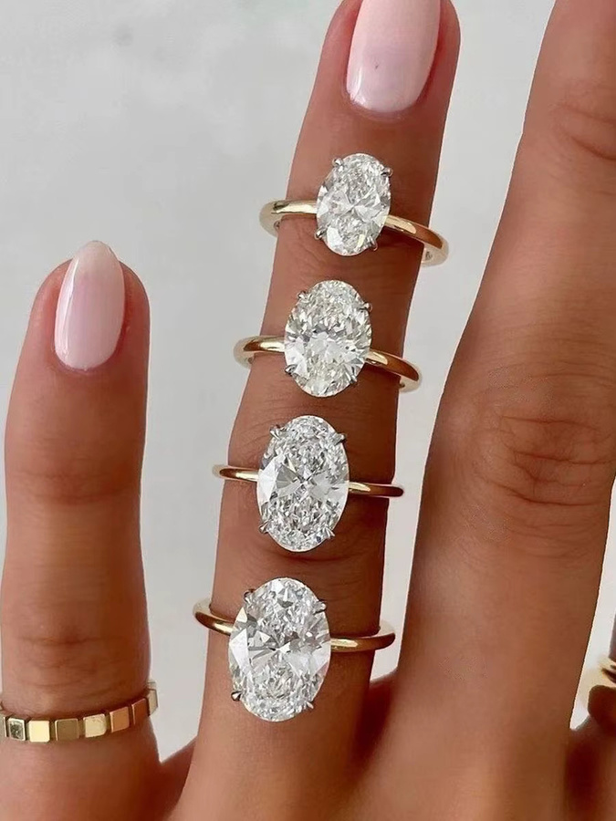 LONGUE VUE Verlobungsring, 585 Gold, Moissanit, Diamant, Damen - Bild 3