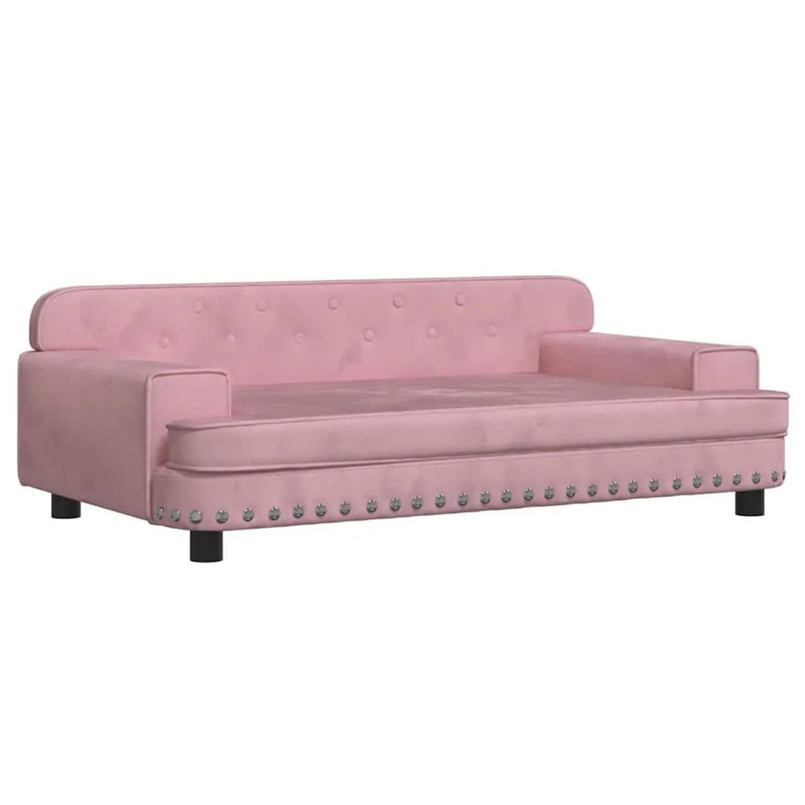 vidaXL Hundebett Sofa aus Samt in Rosa, B/T/H: 90 x 53 x 30 cm - Bild 2