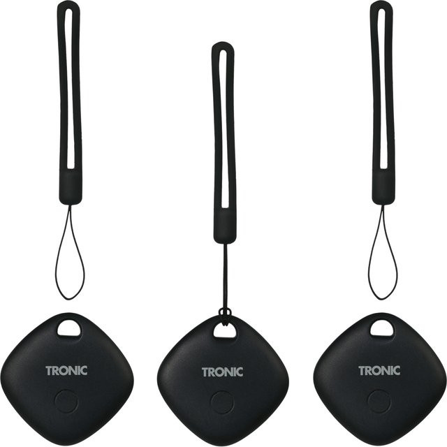 TRONIC Smart Tag Finder Bluetooth Tracker für Android und iOS, 3er Set, Schwarz und Weiß - Bild 1