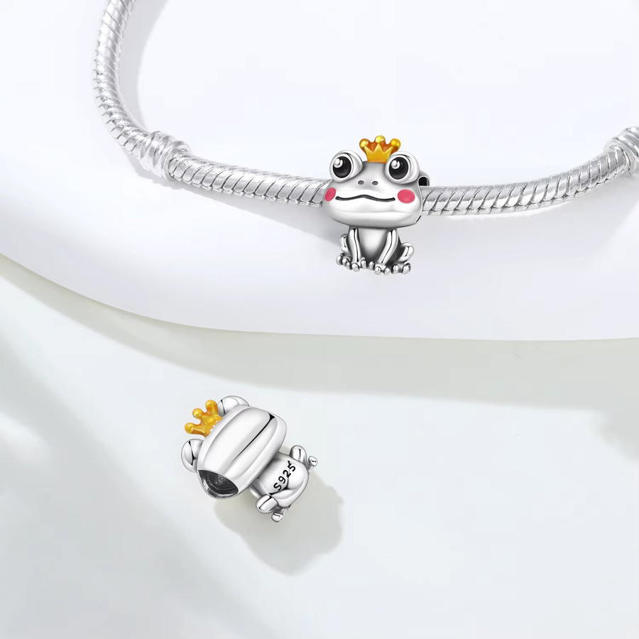 CYCUFF Armband Charms, 925 Silber, Krone Frosch, Perle - Bild 2