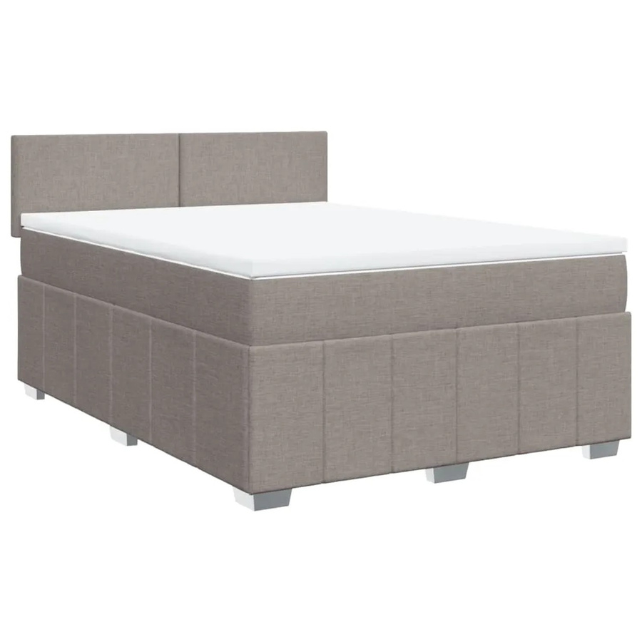 vidaXL Boxspringbett mit Matratze Hybrid-Design in Taupe und Beige, B/T/H: 140 x 200 cm - Bild 2