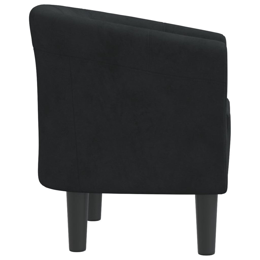 vidaXL Clubsessel Schwarz mit Samtbezug und Holzgestell, B/T/H: 70 x 76 x 68 cm - Bild 3