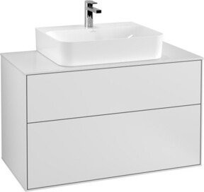 Villeroy & Boch Finion Waschtischunterschrank Wandmontage, Farbe Weiß lackiert, B: 100 cm, T: 50,1 cm, H: 50,1 cm - Bild 1