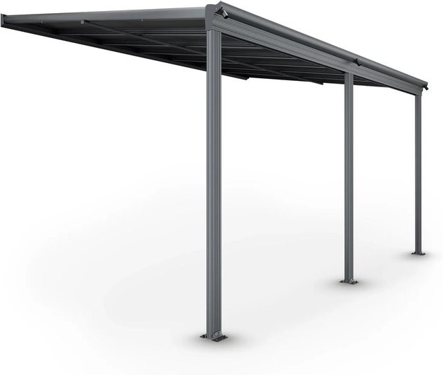 Juskys Terrassendach Borneo Aluminium mit Doppelstegplatten in Anthrazit, B/T: 4 x 3 m - Bild 2