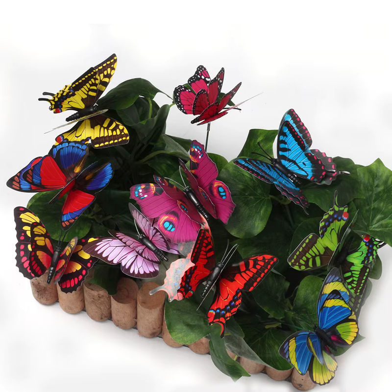 Bunte Doppel-Flügel Schmetterling Gartenstecker aus Kunststoff für die Outdoor-Dekoration im Garten und Hof - Bild 5