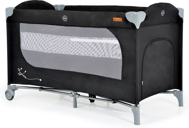 Cangaroo Reisebett Skyglow mit 2 Ebenen, Matratze und Seiteneingang, Schwarz - Bild 1