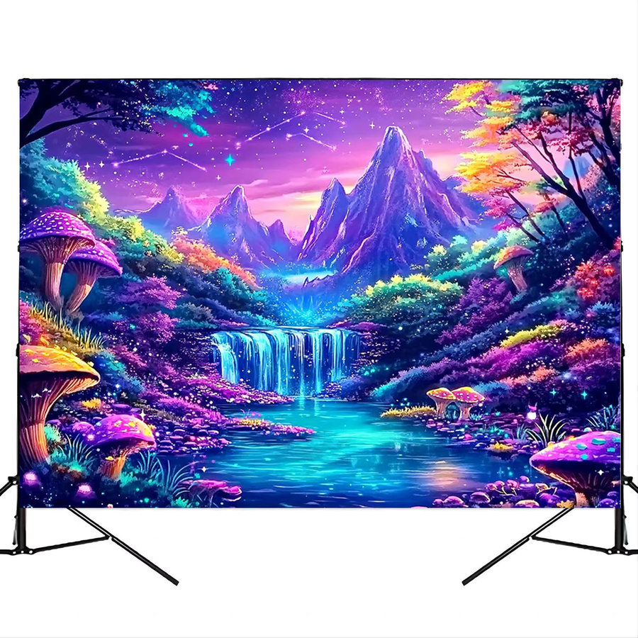 VIKAMA Fantasy Forest Wandteppich im Dunkeln leuchtend, Mehrfarbig, B/H: 60 x 40 cm - Bild 3