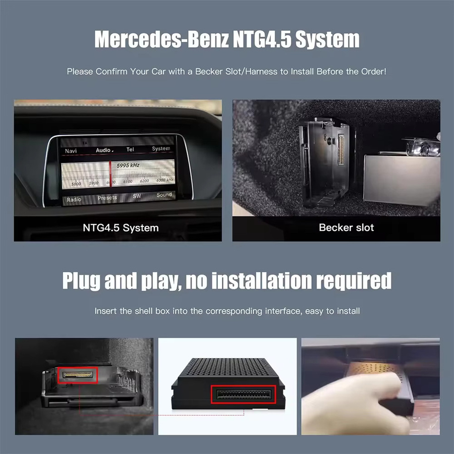 AUTOABC Drahtloses CarPlay und Android Auto Modul für Mercedes Benz NTG4.5 in Schwarz - Bild 4